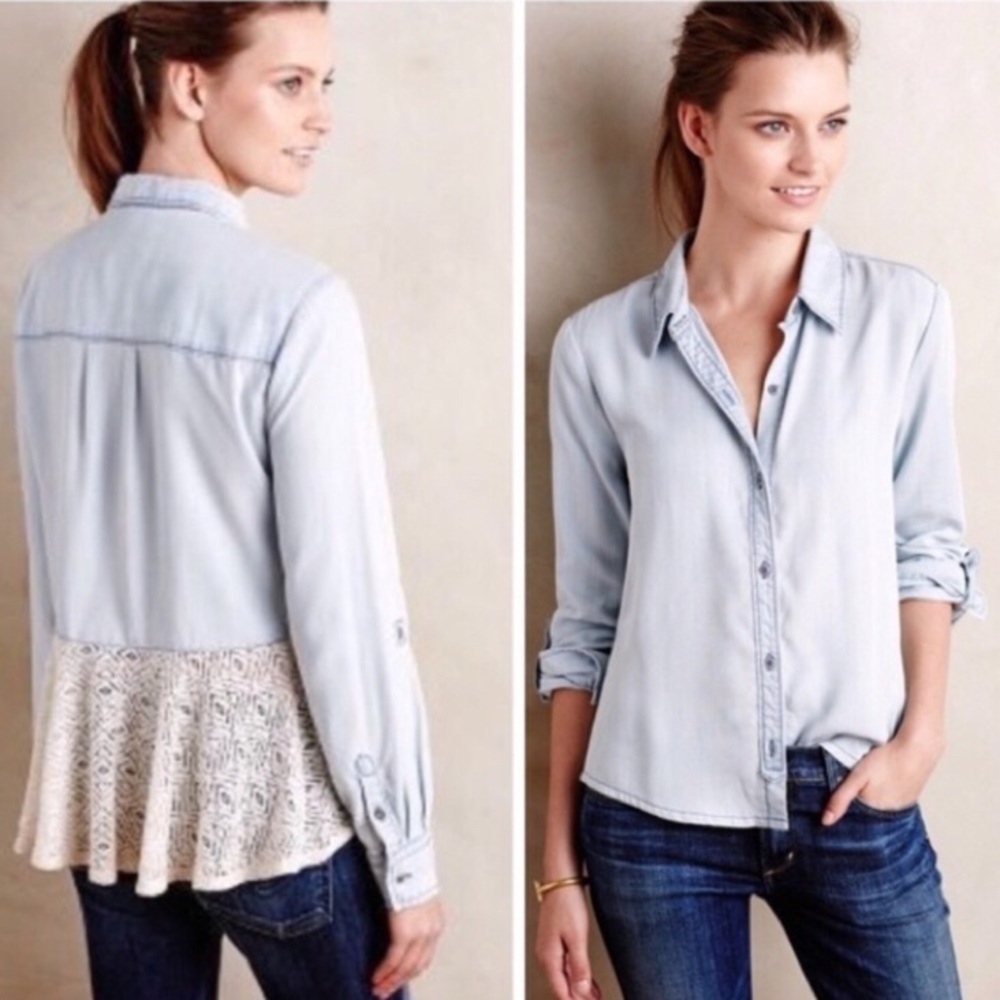 Holding Horses Blue Tails of Lace Top